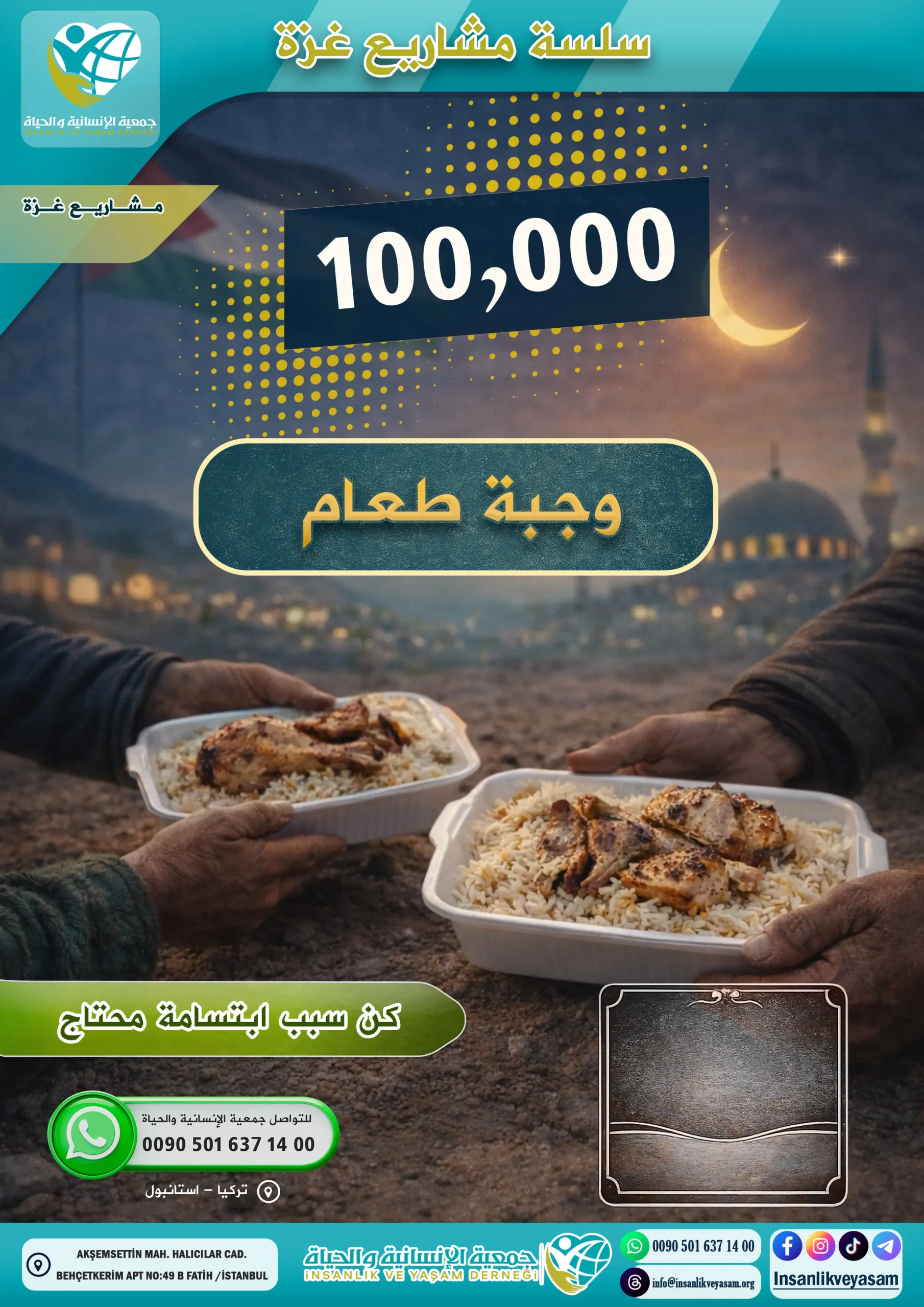 حملة تقديم وجبات الغذاء لأهلنا في غزة